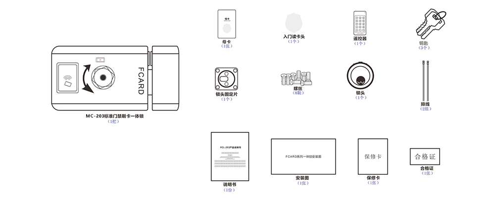 门禁刷卡一体锁的配件