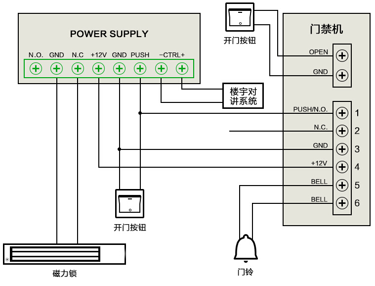 电门锁1线接线图图片