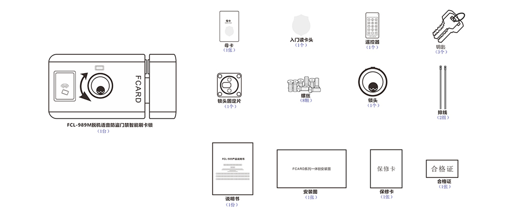 智能刷卡锁的配件